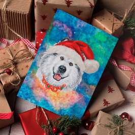 Cartes Pour Fêtes Annuelles Alaskan Malamute race Chien Noël