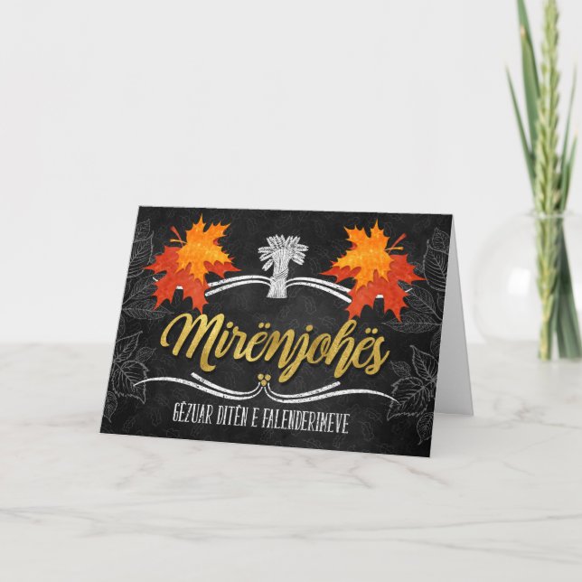 Cartes Pour Fêtes Annuelles Albanie Thanksgiving Grateful Belssings Automne (Devant)