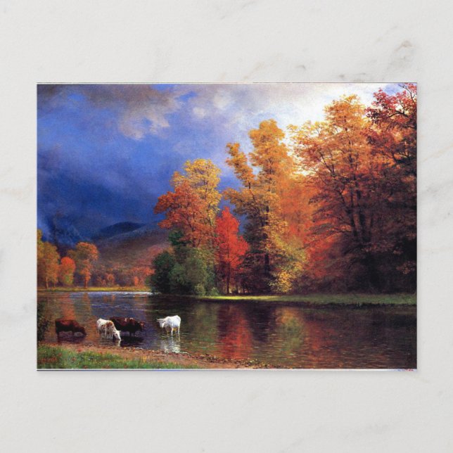 Cartes Pour Fêtes Annuelles Albert Bierstadt - On the Saco (Devant)