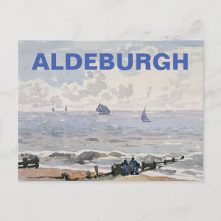 Cartes Pour Fêtes Annuelles Aldeburgh, Suffolk -Plage & Navires Bleu