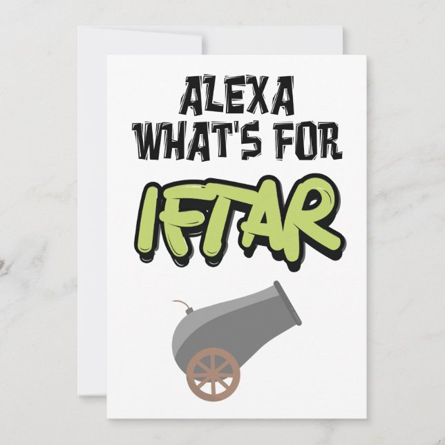 Cartes Pour Fêtes Annuelles Alexa Qu'est-ce que l'Iftar Ramadan Mème drôle  (Devant)