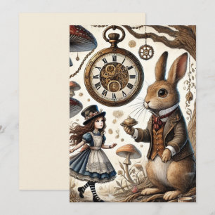 Cartes Pour Fêtes Annuelles alice au pays des merveilles lapin blanc