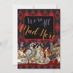 Cartes Pour Fêtes Annuelles Alice Aventures avec le Chat de Cheshire Fou de Wo