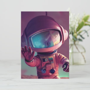 Cartes Pour Fêtes Annuelles Alien rose minuscule