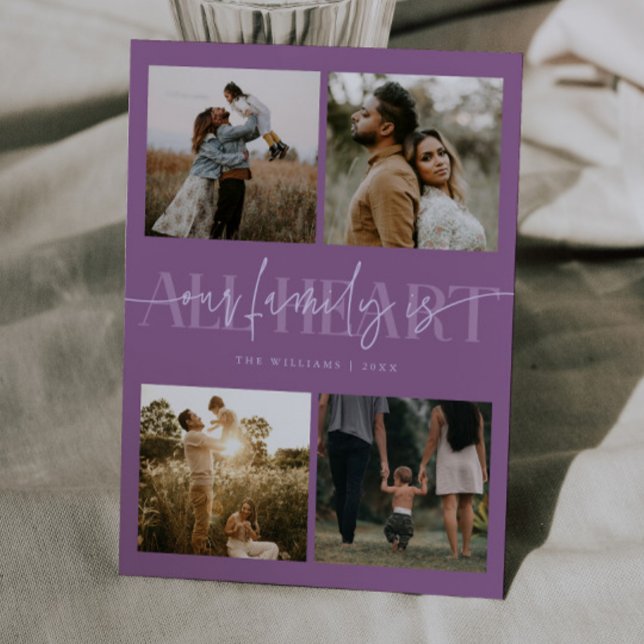 Cartes Pour Fêtes Annuelles All Heart Purple Photo Valentines Day  (Créateur téléchargé)