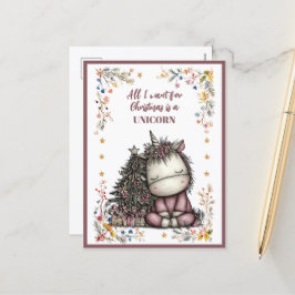 Cartes Pour Fêtes Annuelles All I Want for Christmas Is A UNICORN