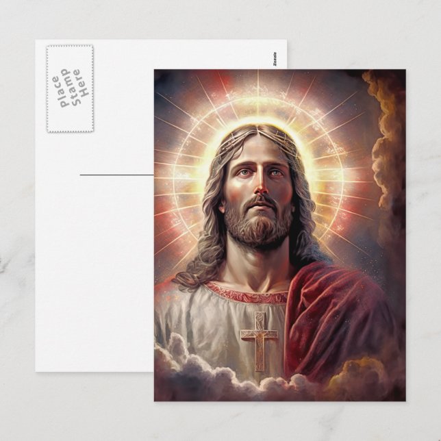 Cartes Pour Fêtes Annuelles Alléluia ! Salut est Risen ! Tableau de Jésus-Chri (Devant / Derrière)