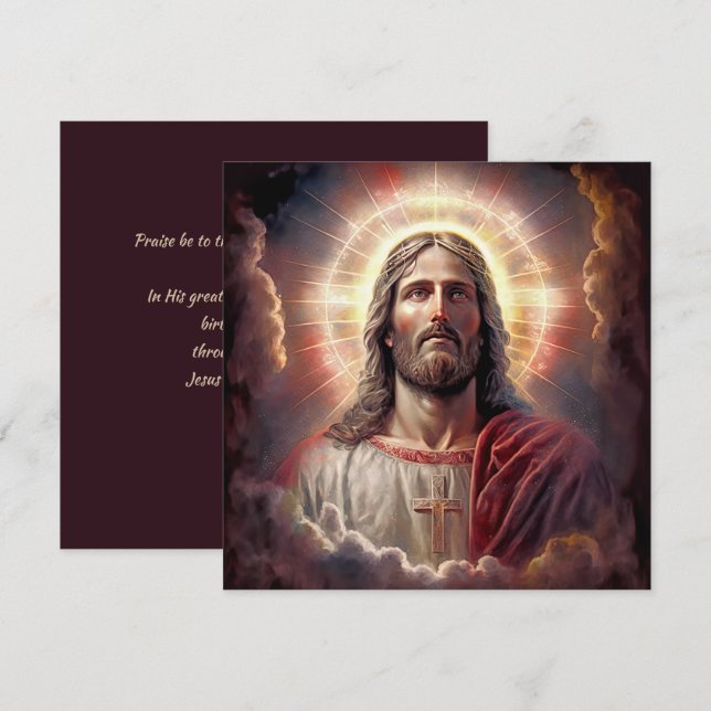 Cartes Pour Fêtes Annuelles Alléluia ! Salut est Risen ! Tableau de Jésus-Chri (Devant / Derrière)