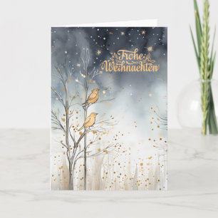 Cartes Pour Fêtes Annuelles Allemand Noël Forêt d'hiver Oiseaux sauvages Marin