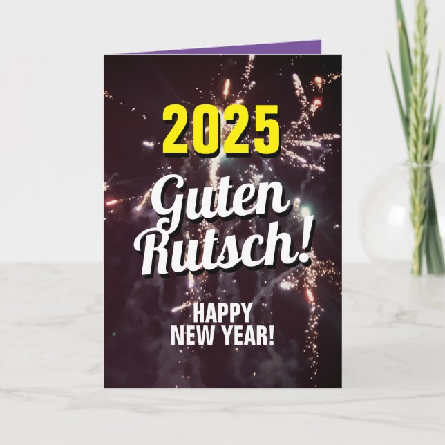 Cartes Pour Fêtes Annuelles Allemand Nouvel An Souhaite 2025 Envoyer par Texte (Devant)