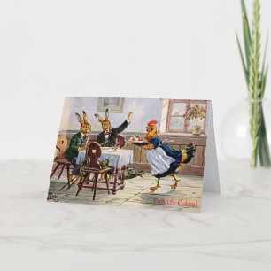 Cartes Pour Fêtes Annuelles Allemand vintage - Treat Oeuf de Pâques,