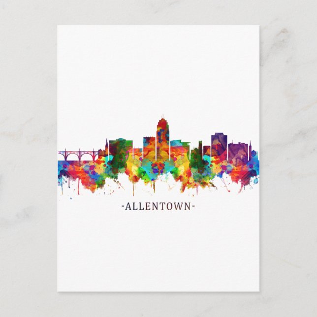 Cartes Pour Fêtes Annuelles Allentown Pennsylvania Skyline (Devant)