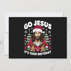 Cartes Pour Fêtes Annuelles Allez Jésus C'est ton Anniversaire Vilain Chandail