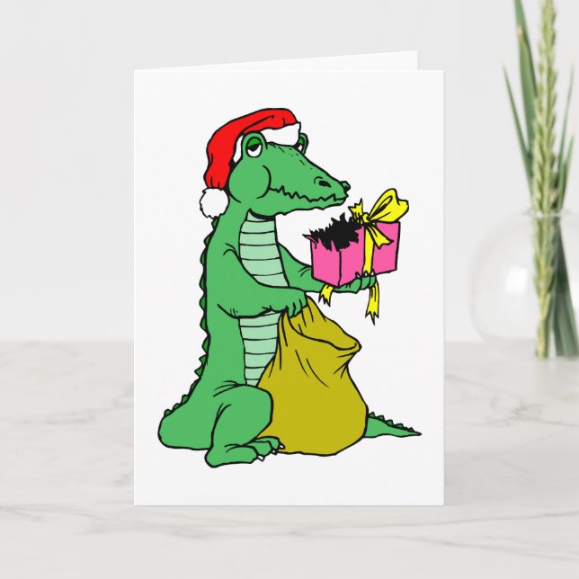Cartes Pour Fêtes Annuelles Alligator (Devant)