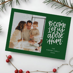 Cartes Pour Fêtes Annuelles Allons, Adorons-Le Noël Religieux