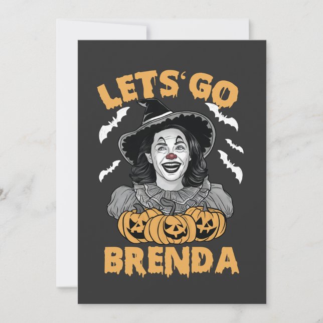 Cartes Pour Fêtes Annuelles Allons-y Brenda Halloween Effrayant Kamala Harris (Devant)