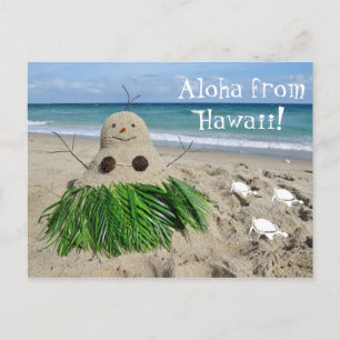 Cartes Pour Fêtes Annuelles Aloha de Hawaii Christmas Snowman Sandman