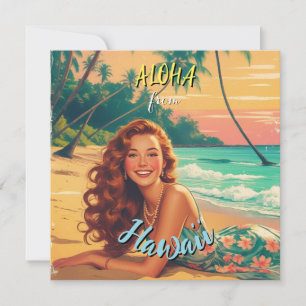 Cartes Pour Fêtes Annuelles Aloha Hawaiian Travel Style vintage de Hawaii