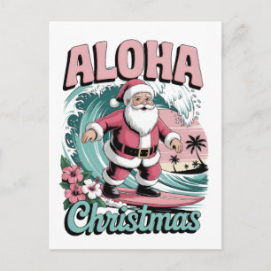 Cartes Pour Fêtes Annuelles Aloha Noël Hawaï Santa Surfing Tropical 