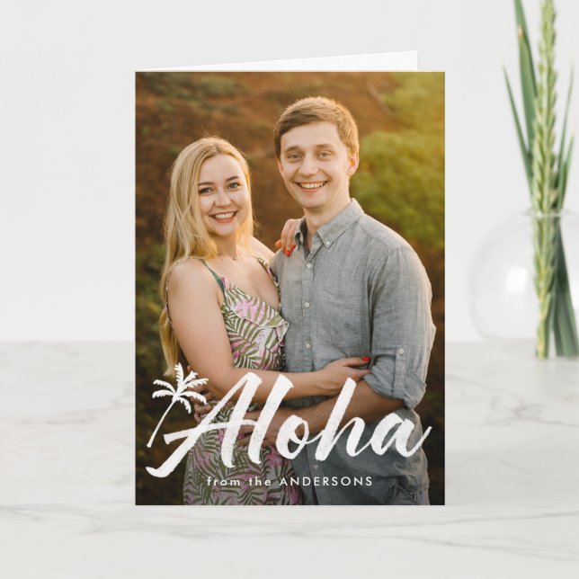 Cartes Pour Fêtes Annuelles Aloha Palm Tree 2 Photo (Devant)