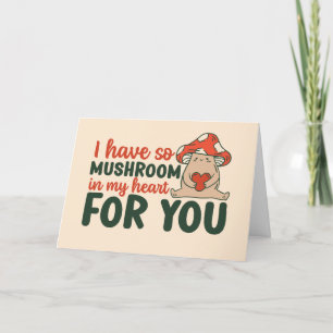 Cartes Pour Fêtes Annuelles Alors Champignons dans mon coeur Pun drôle de Sain