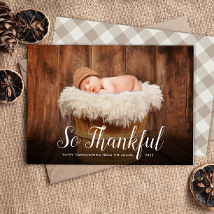 Cartes Pour Fêtes Annuelles Alors Remercié Photo superposition Thanksgiving