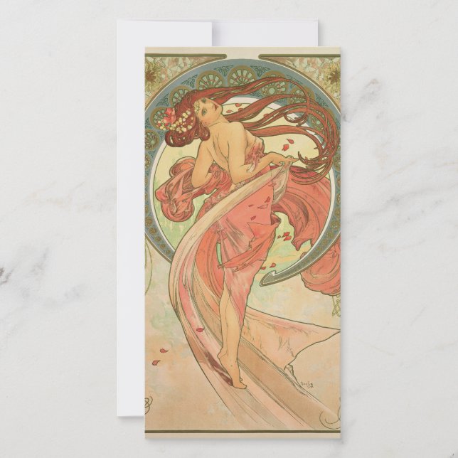 Cartes Pour Fêtes Annuelles Alphonse Mucha - Danse (Devant)