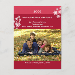 Cartes Pour Fêtes Annuelles Amaryllis Snowflakes : Photo de Christma Postcard
