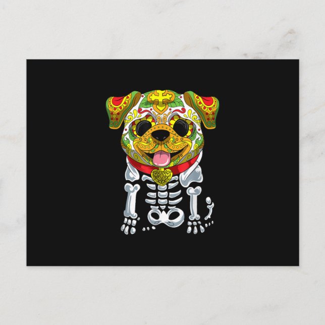 Cartes Pour Fêtes Annuelles Amateurs de chiens | Halloween drôle avec crâne de (Devant)