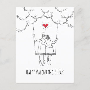 Cartes Pour Fêtes Annuelles Amateurs de swing Heureuses Saintes-Valentin Red H