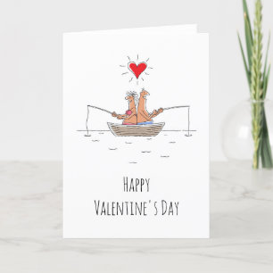 Cartes Pour Fêtes Annuelles Amateurs Heureuses Saintes-Valentin Pêche Coeur ro