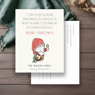 Cartes Pour Fêtes Annuelles Ambiance argent amusant argent comptant Père Noël 