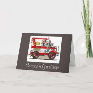 Cartes Pour Fêtes Annuelles Ambulance de camion boîte