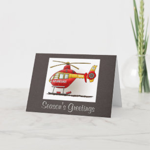 Cartes Pour Fêtes Annuelles Ambulance d'hélicoptère