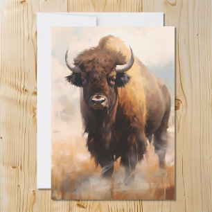Cartes Pour Fêtes Annuelles American Bison Buffalo Portrait