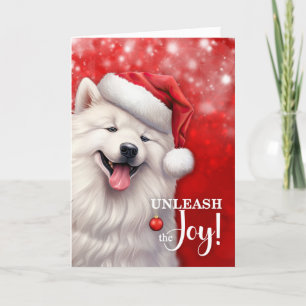 Cartes Pour Fêtes Annuelles American Eskimo Dog déchaîner la joie Noël