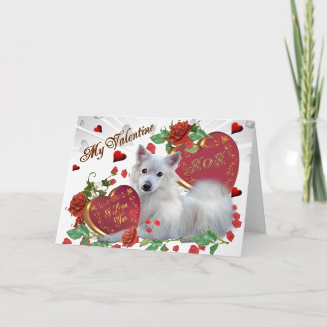 Cartes Pour Fêtes Annuelles American Eskimo Valentine MOM (Devant)