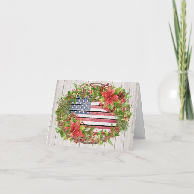 Cartes Pour Fêtes Annuelles American Flag Christmas / Holiday Card (Devant)