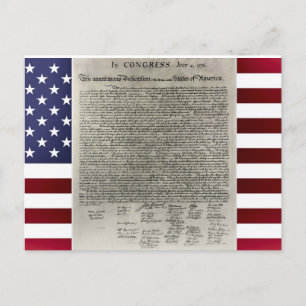 Cartes Pour Fêtes Annuelles American Flag Declaration Independence Postcard