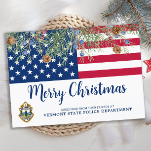Cartes Pour Fêtes Annuelles American Flag Noël Entreprise Logo Patriotique