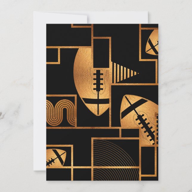 Cartes Pour Fêtes Annuelles American Football Bronze géométrique Abstrait (Devant)
