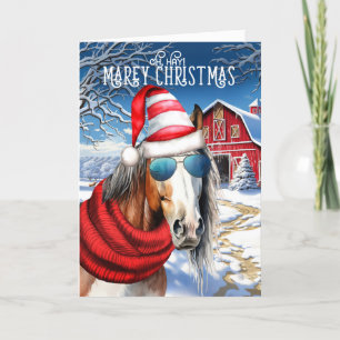 Cartes Pour Fêtes Annuelles American Paint Horse drôle MAREy Noël