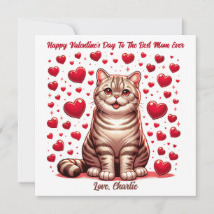 Cartes Pour Fêtes Annuelles American Shorthair Cat Valentine Day Purr