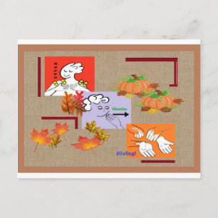 Cartes Pour Fêtes Annuelles American Sign Language ASL Bon thanksgiving !