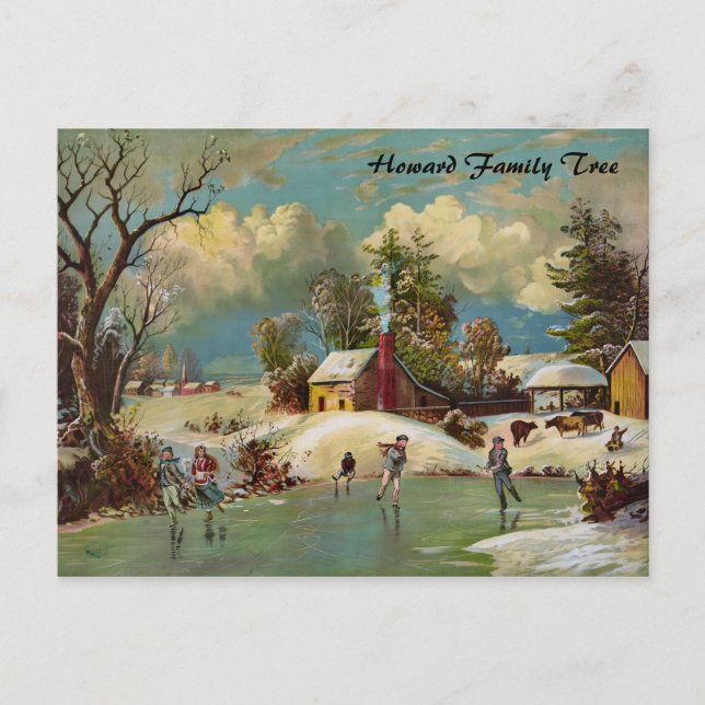 Cartes Pour Fêtes Annuelles American Winter Life (Devant)