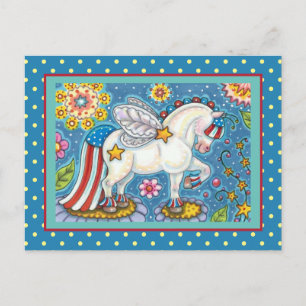 Cartes Pour Fêtes Annuelles AMÉRICANA WHIMSYNICKER PATRIOTIQUE PONY Imaginaire