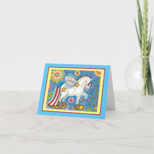 Cartes Pour Fêtes Annuelles AMÉRICANA WHIMSYNICKER PATRIOTIQUE PONY Imaginaire