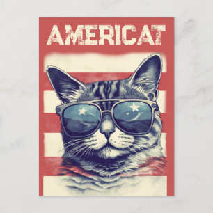 Cartes Pour Fêtes Annuelles Américat, chat américain patriotique