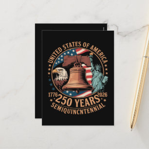 Cartes Pour Fêtes Annuelles Amérique 250 Ans