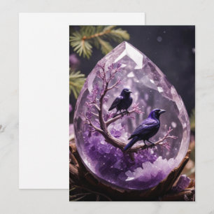 Cartes Pour Fêtes Annuelles Amethyst Crystal - Crows Ravers Noël
